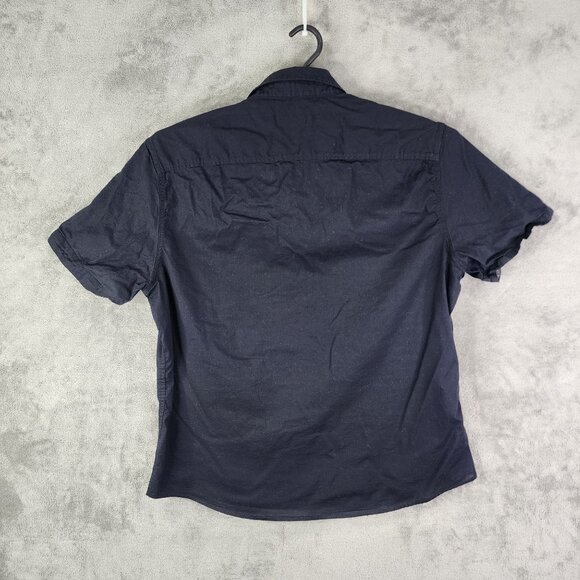 Men's Black Rock & Republic Shirt Stretch Short Sleeve Zip Pockets Button Up XXL - Picture 9 of 12